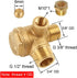 3-Port Brass Air Compressor Check Valve M10*1 x G3/8 Male x G1/2 Male Threaded Central Pneumatic Valve