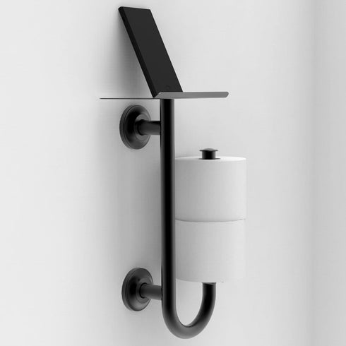 SAFETY+BEAUTY 3-in-1 Stainless Steel Double Toilet Paper Holder with Heavy Duty Grab Bar and Top Shelf for Wet Wipes
