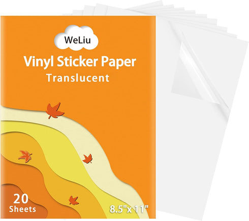 Printable Sticker Paper for Inkjet Printer, 8.5 x 11 Inches, 20 Sheets Waterproof