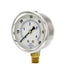 PIC Gauges PRO-201L-254D Pressure Gauge, 0-60 PSI, 2 1/2" Dial, 1/4" Male NPT, Bottom Mount, Glycerin Filled