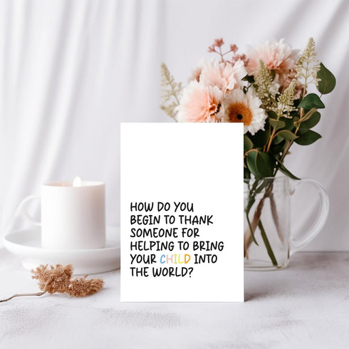RUALOVE Funny Thank You Card for Labor and Delivery Nurse, Nurse Day Gift for Her, Thank You for Doula Midwife Card