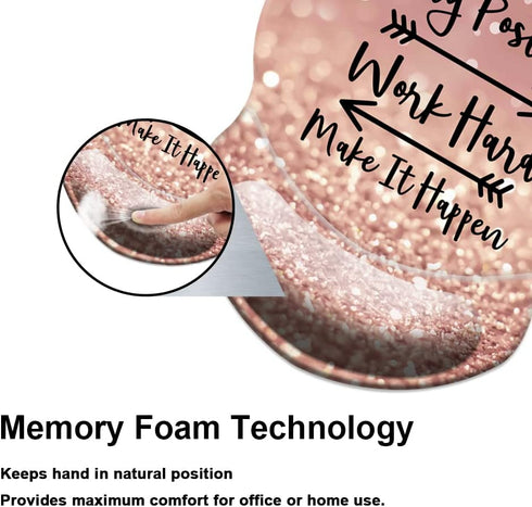 Mouse Pad with Wrist Support, Non Slip Mousepad Wrist Rest for Office, Computer, Laptop & Mac, Durable & Comfortable