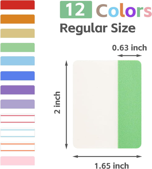 KICNIC 2 Inch New Sticky Tabs, Index Tabs, 960 Pieces, Colored Reading Tabs, Self Adhesive Arrow Flags for Binder,