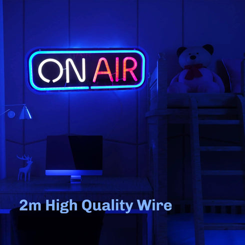 Dimmable 16''X6'' Ajoyferris On Air Neon Sign for Wall Decor Recording Neon Lights Live Streaming Led Sign On Air Light