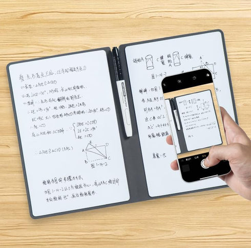 Portable Whiteboard Notebook, Foldable Dry Erase Notepad with Erasable Surface for Work, School, Home - Black, Blue,