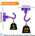 MIKEDE Magnetic Hooks Heavy Duty, 28LB+ Strong Magnets with Hook for Fridge, Neodymium Extra Strength Industrial Hooks for Hanging, Magnetic Hanger for Toolbox, Cruise, Grill (Purple, 4 Pack) by MIKEDE