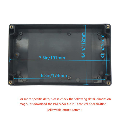 Zulkit Junction Box IP65 Waterproof Dustproof ABS Plastic Electrical Boxes, Black 7.9 x 4.7 x 2.2 inch (Pack of 2)