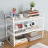 Hbluefat Desktop Organizer Shelf, 2-Tier Multipurpose Wood Storage Rack for Small Computer Desk and Aesthetic