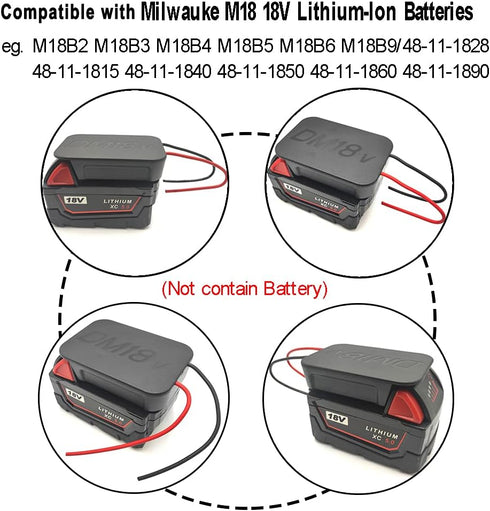 Battery Adapter for DEWALT 18V/20V MAX & Milwaukee M18 Lithium Battery Power Mount Connector Dock