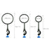 Lab Stand Support Retort Ring Set, 60mm, 80mm, 100mm - Lab Metalware Equipment
