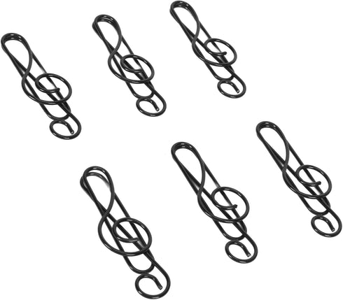 Music Note Paper Clips 100pcs, Black Musical Notes for Office School Paper Files with Storage Box