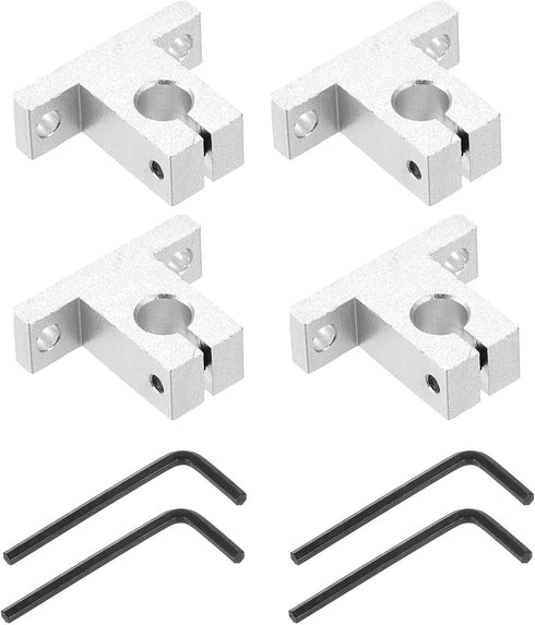 uxcell 4pcs SK10 Aluminum Linear Rod Rail Shaft Support for 10mm Diameter Shaft, Mounting Bracket for CNC