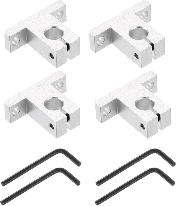 uxcell 4pcs SK10 Aluminum Linear Rod Rail Shaft Support for 10mm Diameter Shaft, Mounting Bracket for CNC