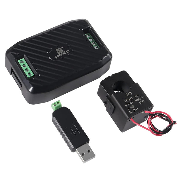 1Set AC Communication Box, AC Current Voltage Power Energy Meter with RS485 USB Interface, Split Core