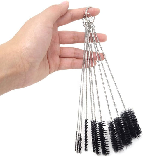 Honbay 10PCS 7.87Inch Set Set Nylon Tube Brush Cleaning Brush for Test Tube,Water Bottles, Drinking Straws, Eye
