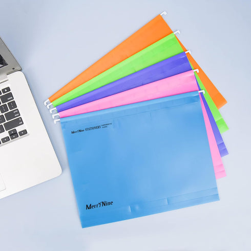 MerryNine Hanging File Folders, 15PCS Letter Size Suspension Files, Polypropylene Filing Cabinet Suspension Files with