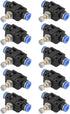 10Pcs/Set Pneumatic Speed Valve, 6mm Throttle Valve, Check Valve, Push In Speed Controller for Air Hose