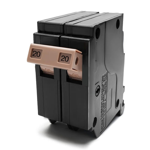 220 2-Pole 20-Amp Circuit Breaker, Type 3/4-Inch Plug-On, Thermal Magnetic Protection, 120/240V