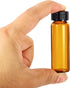 PATIKIL 15mL Reagent Media Bottle, 10 Pack Round Glass Storage Bottles with Plastic Screw Cap