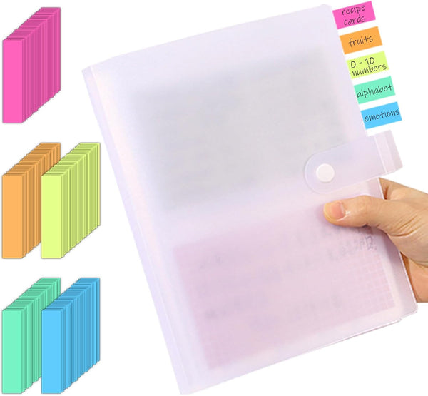 BetterJonny 3x5 Index Card Organizer: Clear Plastic Holder for Recipe Cards and Flash Cards