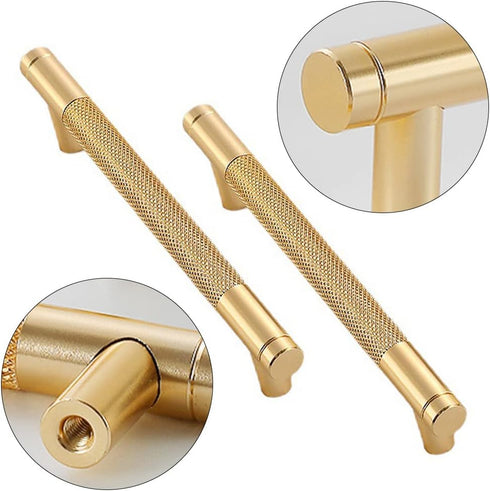 2 Pcs Cabinet Handles: Gold Drawer Pulls for Kitchen Cupboards and Chest of Drawers