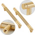 2 Pcs Cabinet Handles: Gold Drawer Pulls for Kitchen Cupboards and Chest of Drawers