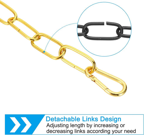 6 PATIKIL Feet Gold Finish Lighting Hanging Chain, Metal Looping Chain for Hanging Plant Pendant Chandelier Light