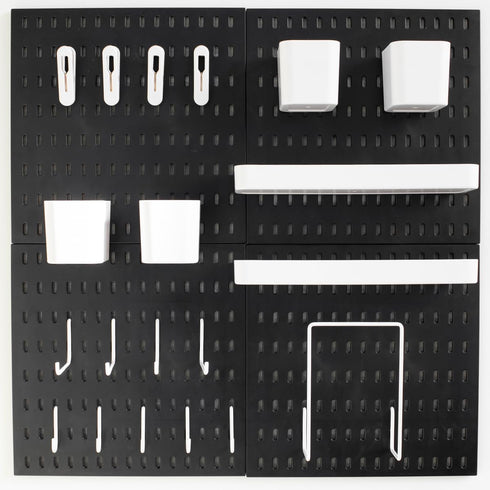 Pegboard Combination Kit - Wall Mounted Organizer with 20 Accessories for Home, Office, and Gaming Setup