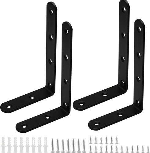 Luomorgo 4 5 3 Inch, Pcs L Brackets for Shelves, Heavy Duty Stainless Steel L Shaped Bracket, Decorative Corner Brace