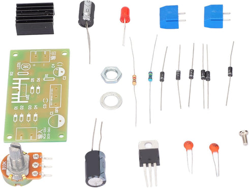 Walfront LM317 Adjustable Regulated Power Supply DIY Kit, ABS Board for School Education Lab