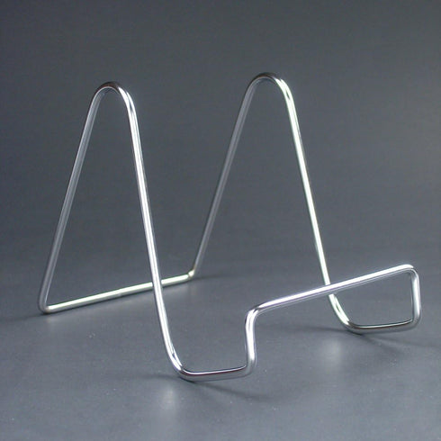 BANBERRY DESIGNS Silver Wire Easel Display Stand - Smooth Chrome Metal - 4 Inch High - Pack of 4