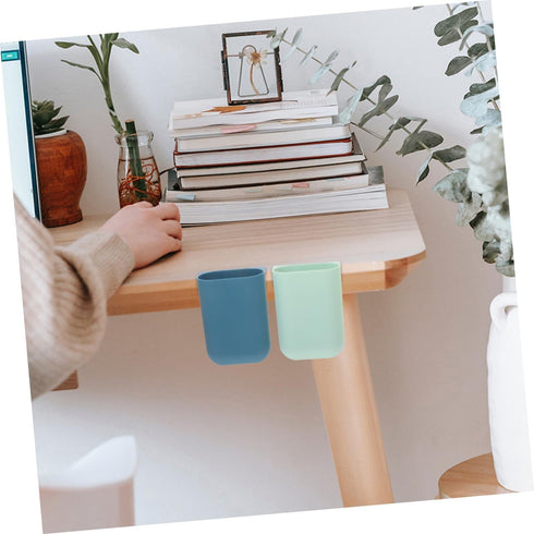 8pcs SHOWERORO Desktop Storage Box Rolling Cart Cup Holder Hanging Organizer Cups Desk Space Storage Bins Portable Bin