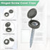 M METERXITY 200-Pack 5mm M3 M4 M5 Plastic Hinged Screw Cover Caps, Shutter Screws with Caps, Fold Snap Washer Covers