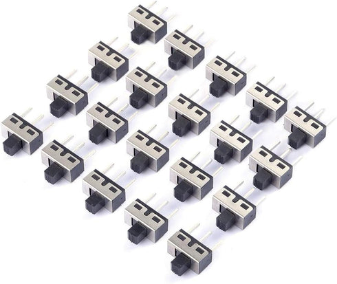 20Pcs 5mm Vertical Slide Switch High Knob 3 Pin 2 Position 1P2T SPDT Panel (Pack of 20) CYT1107