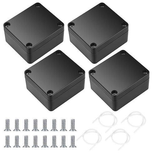 Project Box, 4 Pcs Electrical Junction Box, IP65 Waterproof ABS Plastic Dustproof Outdoor Electrical Project Case,