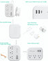 European Travel Plug Adapter, Alitayee EU/UK/US Travel Power Strip with 3 Outlets 3 USB Ports, International Universal