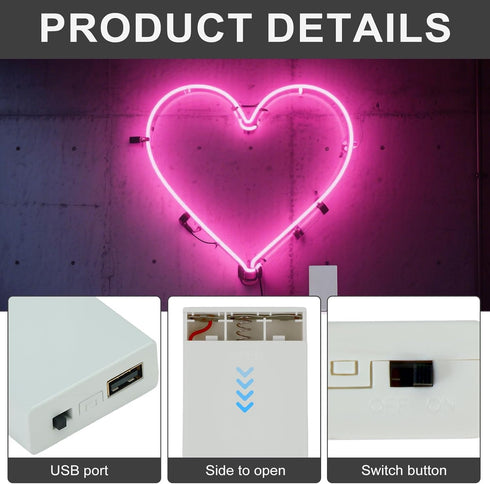 YCQDDA (4 Pack 5V 5V PCS) Portable USB Battery for LED Neon Signs Battery Operated Power Supply Converter for Plug