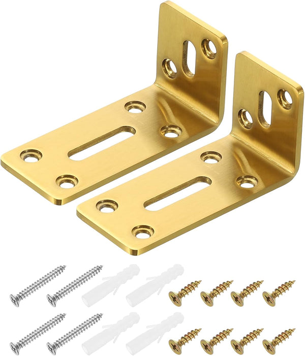 uxcell 2Pcs Adjustable L-Shape Corner Brace, 40 x 80 x 35mm l