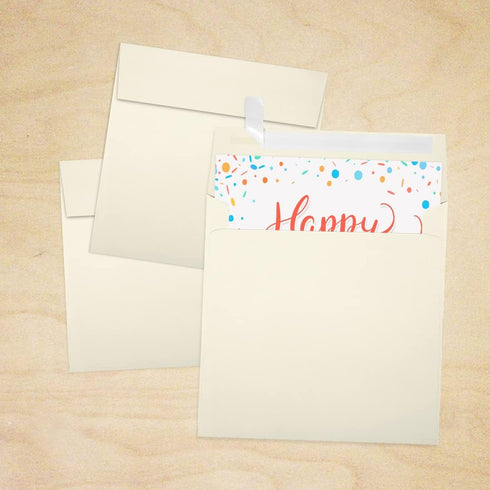 LUXPaper Square Invitation Envelopes | 6" x 6" | Peel & Press | 70lb. Text | Natural | 50 Qty