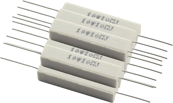 Tegg 10PCS 10W Horizontal Cement Resistors, 10 ohm 5% Ceramic Wirewound Resistors