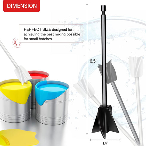 4 Pcs Resin Mixer Paddles for Resin Drill, Epoxy Mixer Attachment for Drill, Paint Mixer/Paint Stirrer for Mixing Resin, Epoxy, Silicone Molds by Riomh