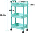 QPEY 3 Tier Utility Rolling Cart with Handle, Multifunctional Storage Organizer Rolling Carts with Wheels for Bathroom