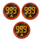 3pcs Digital Display AC Current Indicator, 22mm Round Head LED Current Tester 0~100A (Yellow)