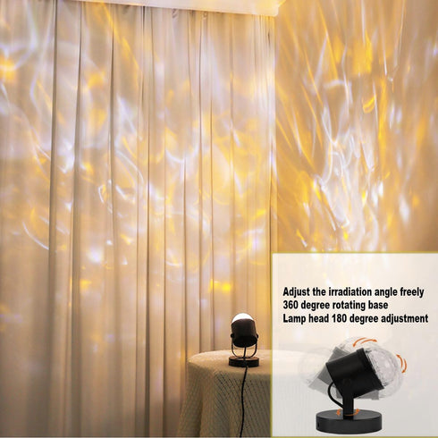 Tengsun Water Ripple Lamp Dynamic Ocean Wave Table Night Light Ocean Wave Ceiling Projector,Control Aurora Projector