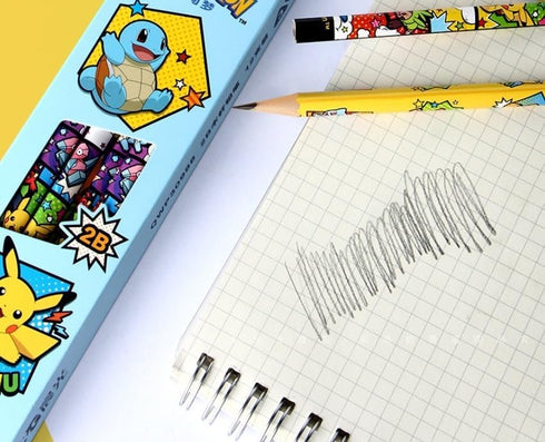 Pikachu Pencils with Eraser, 12 Count, 2B Triangular Pencils (Blue)