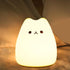 LED Cat Night Light, Battery Powered Night Light for Kids, Silicone Multicolor