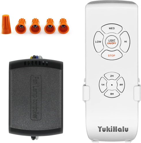 YukiHalu Ceiling Fan Remote Control Kit, Universal and Compact Size for Fan Speeds and Timings Control, Comply with