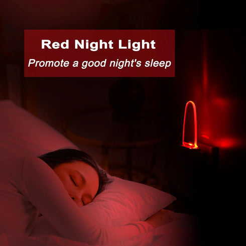 2 Pack GREENIC Red Plug in LED Night Light Dusk to Dawn Sensor for Bedroom, Bathroom, Kitchen, Hallway