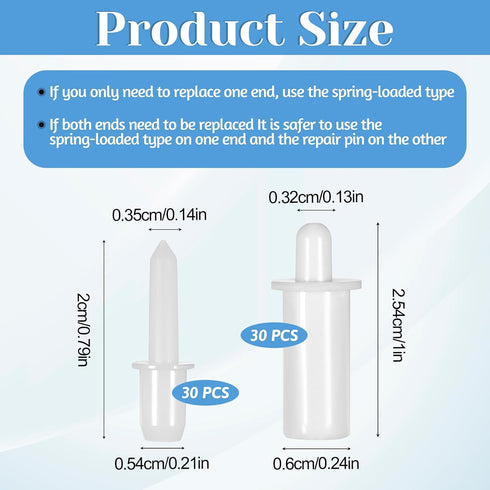 Eldraqth 60 Set Pcs Shutter Repair Pins Shutter Louver Spring Loaded Replacement Pins Repair Plantation Shutters Tool