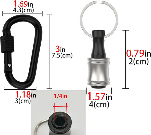1/4 Inch Bit Holder Keychain, Quick Change Screw Bit Holder Extension Bar for Most Electric and Hand-held Screwdrivers